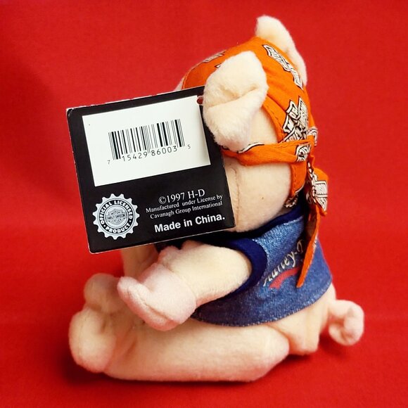 Vintage Harley Davidson Punky Hog Pig Bean Bag Plush Figure Doll 1997 - Picture 9 of 11